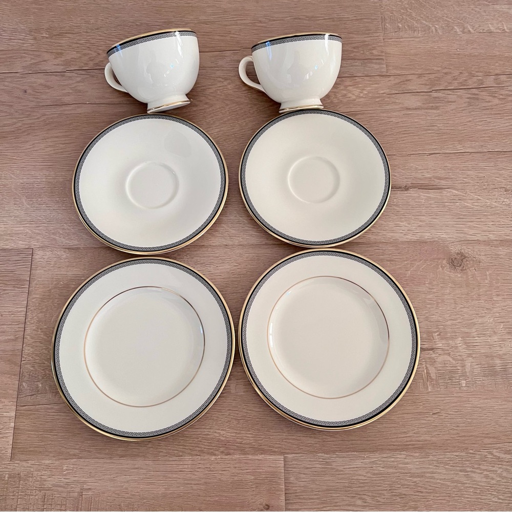 2 Sets Royal Doulton Olympia‎ H5136 3-Pc Place Setting - Teacups Saucers Plates
